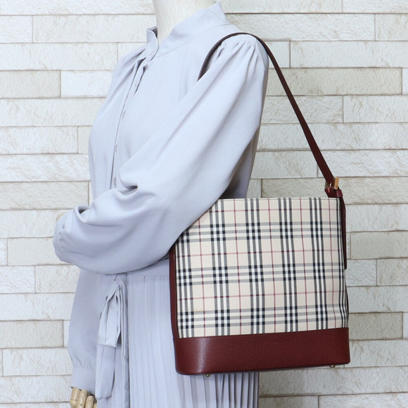 Burberry Tan Check Shoulder Bag Canvas Nova - Picture 1 of 15